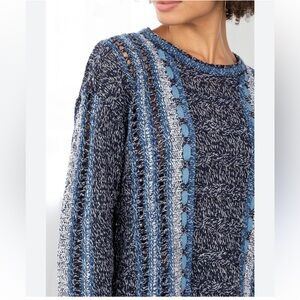 Miss Me Peppered‎ Navy Stitch Sweater